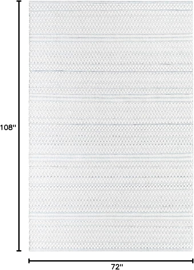 Mark&Day Wool Rugs, 6x9 Precious Solid and Border Cream/Charcoal Area Rug, Cream Grey Carpet for Living Room, Bedroom or Kitchen (6' x 9')