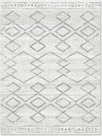 jinchan Moroccan 6x9 Area Rugs for Living Room - Machine Washable Soft Modern Geometric Stain Resistant Ultra-Thin Low-Pile Large Rug Non-Slip Carpet for Bedroom Kitchen Dining Room (6x9ft, Grey)