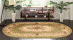 Rugs.com Chateau Collection Rug - 4' x 6' Oval Green Medium Pile Rug