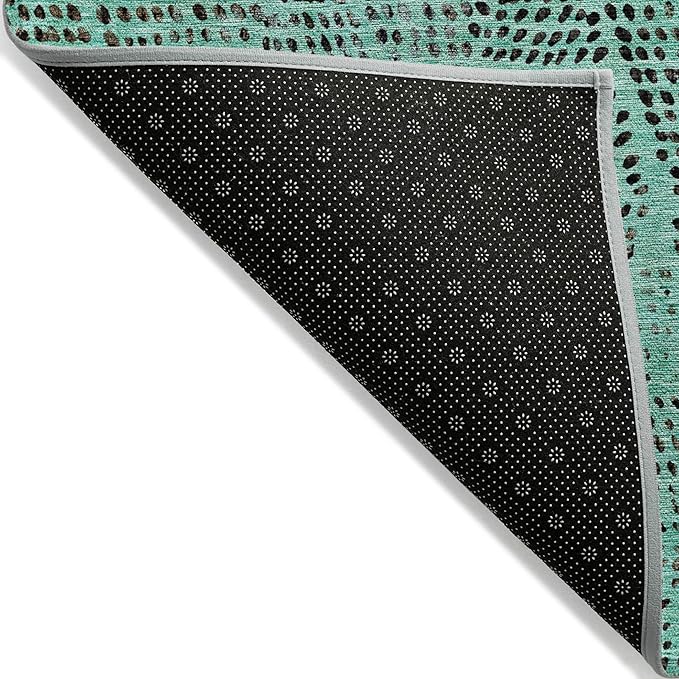 Addison Rugs Chantille ACN591 Teal 8' x 8' Indoor Outdoor Round Rug, Easy Clean, Machine Washable, Non Shedding, Bedroom, Living Room, Dining Room, Kitchen, Patio Rug