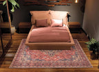 Bloom Rugs Washable Non-Slip 5' x 7' Rug - Red/Teal Blue/Yellow Traditional Medallion Area Rug for Living Room, Bedroom, Dining Room, and Kitchen - Exact Size: 5' x 7'