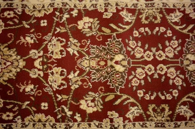 Unique Loom Sialk Hill Collection Area Rug - Washington (2' 7" x 10' Runner Burgundy/Cream)
