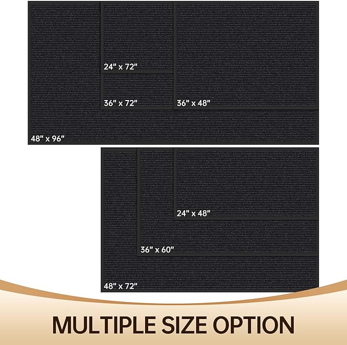 Amyracel Front Door Mat Indoor Outdoor Entrance, 48" x 72" All-Season Waterproof Doormat for Enterway, Heavy Duty Commercial Floor Mat, Fade Resistant, Rubber Back, Low Profile, Easy Clean