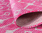 Unique Loom Outdoor Trellis Collection Area Rug - Tribal Trellis (5' 1" x 8' Rectangle, Fuschia/ Gray)