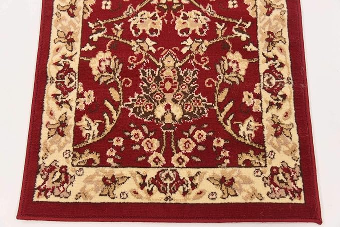 Unique Loom Sialk Hill Collection Area Rug - Washington (2' 2" x 8' 2" Runner Burgundy/Cream)