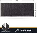 PURRUGS Dirt Trapping Door Mat 24" x 59", Non-Slip Machine Washable Entry Rug, Shoe Scraper, Dog Doormat, Super Absorbent Welcome Mat for Front & Back Door, Muddy Shoes & Paws, Charcoal