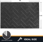 PURRUGS Easy Care Area Rug 4.5ft x 7ft, Non-Slip Machine Washable Door Mat, Stain Resistant Accent Rug for Entry, Hallway, Bedroom, Living Room and Mudroom, Charcoal