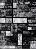 LUXE WEAVERS Modern Geometric Squares 10007 Gray 8x10 Area Rug