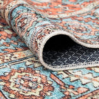 Bloom Rugs Washable Non-Slip 10x14 Rug - Orange/Blue Traditional Oriental Area Rug for Living Room, Bedroom, Dining Room, and Kitchen - Exact Size: 10' x 14'