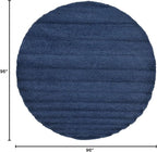 Unique Loom Solid Shag Collection Area Rug (8' Round Sapphire Blue/Navy Blue)