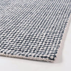 Hand-Tufted 100% Wool Pile Area Rug – Geometric Textured Grid Check Pattern – Thick and Durable Floor Carpet for Bedroom, Living Room, Kids Room, and Dining Area (Charcoal Gray, 5' x 8')