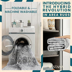 Istana 5x7 Area Rug - Grey Rugs for Living Room 5x7 - Foldable Rugs for Bedroom - Stain Resistant Washable Rug - Eco-Friendly Boho Area Rugs - Easy to Clean Living Room Rug
