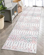 Lahome Moroccan Long Kitchen Rugs Runners 2x8 Rug Runners for Hallways Low-Profile Non Slip Rubber Backed Carpet, Geometric Print Distressed Floor Mat for Entryway Laundry Room Foyer