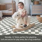 jinchan 3x5 Checkered Area Rugs for Kids Room - Machine Washable Soft Rug Modern Geometric Lattice Non-Slip Carpet for Nursery Playroom Bedroom Entryway Living Room Dining Room Home Office Grey