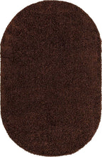 Unique Loom Solid Shag Collection Area Rug (3' 3" x 5' 3" Oval, Chocolate Brown)