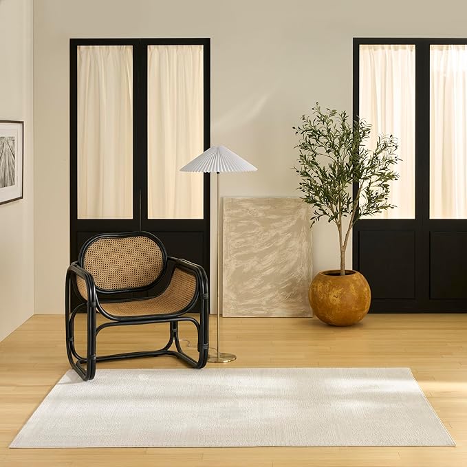 Nourison Home Nordic Ivory 5' x 7' Area Rug - Easy Clean, Non Shedding, Bed Room, Living Room, Dining Room, Kitchen (5' x 7')
