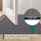 LUMI Ultra Thin Indoor Door Mat for Entrance 17"x30", Non Slip Entryway Mat, Low Profile Doormat, Unique Herringbone Design Carpet for Inside, Patio, Porch, Dark Gray