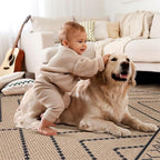 Tangsoo Easy Jute Rug 2x3 Outdoor Rug,Washable Non-Slip Rug for Entryway,Neutral Geometric Ultra Thin Indoor Carpet Farmhouse Throw Mat for Kitchen Bedroom Front Door Entrance