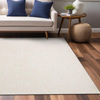 Easy Jute Rugs 9x12 White Color Living Room Indoor Outdoor Area Rug for Patio Farmhouse and Kitchen Rug High Traffic Easy to Clean Washable Solid Boho Woven Design Outside Carpet (9 x 12)
