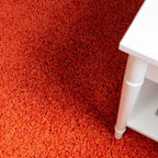 Unique Loom Solid Shag Collection Area Rug (4' 1" Round, Tiger Orange)