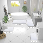 OLANLY Bathroom Rugs 44x24, Extra Soft Absorbent Chenille Bath Rugs, Rubber Backing Quick Dry, Machine Washable Bath Mats for Bathroom Floor, Tub and Shower, Home Decor Accessories, White