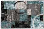 Rugshop Contemporary Abstract Circle Design Soft Area Rug 2' x 3' Gray