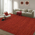 RUGSREAL Solid Color Rug for Living Room 8x10 Large Washable Bedroom Rug with Rubber Backing Low-Pile Modern Contemporary Indoor Area Rug Home Office Throw Carpet for Dining Room, 8' x 10' Red