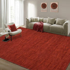 RUGSREAL Solid Color Rug for Living Room 8x10 Large Washable Bedroom Rug with Rubber Backing Low-Pile Modern Contemporary Indoor Area Rug Home Office Throw Carpet for Dining Room, 8' x 10' Red