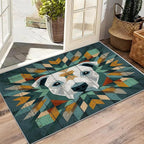 Pitbull Rugs for Living Room - 5x6ft - Modern Geometric Dog Rustic Wood Grain Rug for Bedroom Non Slip Low Pile Machine Washable Area Rugs, Dog Carpets House Decor & Gifts