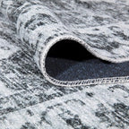 Bloom Rugs Caria Washable Non-Slip 4x6 Rug - Silver/Dark Gray Traditional Area Rug for Living Room, Bedroom, Dining Room, and Kitchen - Exact Size: 4' x 6'