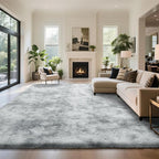 Fluffy Rug Shaggy Area Rug, Gradual Grey 10x14 Area Rugs for Bedroom, Super Soft Shaggy Rugs for Living Room Bedroom Kids Room Home Decor, Upgrade Anti-Skid Rectangular Fuzzy Rug