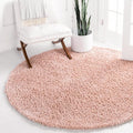 Unique Loom Davos Shag Collection Area Rug - Solid (10' Round, Dusty Rose)