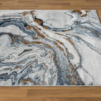 LUXE WEAVERS Marble Effect Abstract Blue 6x9 Area Rug