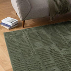 Revival Rugs Shell 10'6" x 14'3" Washable Area Rug for Living Room Bedroom - 100% Recycled Oeko-TEX Certified, Medium Pile, Green