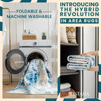 Istana 8x10 Area Rug - Blue/Ivory 8x10 Rugs for Living Room - Foldable Rugs for Bedroom - Stain Resistant Washable Rug - Eco-Friendly Area Rugs - Easy to Clean Living Room Rug