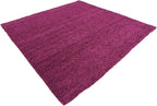 Unique Loom Solid Shag Collection Area Rug (8' Square, Eggplant Purple)