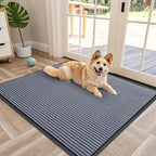 OLANLY Front Door Mat Indoor Outdoor Entrance, Waterproof Heavy Duty Doormat, Fade Resistant, Low Profile, Easy Clean Patio Porch Welcome Floor Mats for Entry, 40x32, Ash Grey