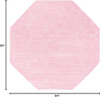 Unique Loom Trellis Frieze Collection Area Rug - Geometric (7' 10" Octagon, Light Pink/ Ivory)