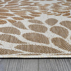 Beverly Rug Outdoor Rug 8x10 Modern Exotic Tropical Leaf Area Rugs for Indoor and Outdoor Patio Deck Porch Garden Water Resistant Washable Outside Carpet (8 x 10 Beige)