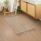 Collive Entryway Door Mat, 27" x 43" Machine Washable Kitchen Rugs, Indoor/Outdoor Low-Profile Doormat Soft Hand-Woven Cotton Bathroom Rug Throw Rugs for Front Back Door Bedroom