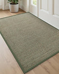 DEXI Ultra Thin Entryway Indoor Door Mat 32x48, Non Slip Rubber Backing Inside Entry Mat, Low Profile Easy Clean Dirt Trapper Doormat for Inside Entrance Patio, Green