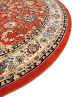 Unique Loom Sialk Hill Collection Area Rug - Washington (8' Round Terracotta/Cream)