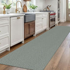 EARTHALL Washable Runner Rug 3x10 Ft Non Slip Runners for Hallways Long Cotton Rubber Backed Kitchen Runner Braided Indoor Floor Carpet Runners for Entryway, Hallway, Kitchen, Green/Grey