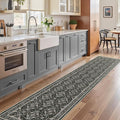 WITSHOCK Black Boho Washable 2x10 Kitchen Runner Rug,Vintage Neutral Hallway Rugs for Entryway,Soft Distressed Floor Mat for Bedroom,Entrance,Indoor Back Door(Black,2x10)