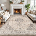 LUMI 8x12 Washable Area Rug for Living Room, Ultra Soft Traditional Rugs Non Slip with Rubber Backing, Low Profile, High Traffic, Stain Resistant Carpets, Ideal for Bedroom, Dining Room, Indoor