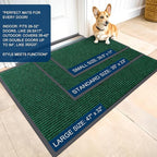 OLANLY Front Door Mat Indoor Outdoor Entrance, Waterproof Heavy Duty Doormat, Fade Resistant, Low Profile, Easy Clean Patio Porch Welcome Floor Mats for Entry, 71x47, Green