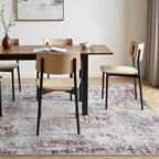 Toneed Abstract Area Rug Modern Washable Rug Soft Non Slip Rug Low Pile for Bedroom Living Room Dining Room Taupe Grey Brown 7x10 Feet