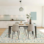 Morebes Boho 8x10 Area Rugs for Living Room, Large Beige Floral Rug for Bedroom Girls Nursery Non Slip, Soft Distressed Indoor Carpet for Dining Room Home Office, Cream