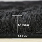 Andency Black Soft Area Rugs for Living Room Bedroom, 3x5 Non-Slip Fluffy Shag Carpet, Indoor Floor Fuzzy Shaggy Living Room Plush Rug for Kids Dorm Nursery Home Decor Aesthetic
