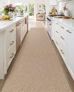 Color&Geometry Door Mat 3'x10' Runner Rug with Rubber Backing, Non Slip Washable Hallway Runner Kitchen Runner Rug, Carpet Runners for Hallway Living Room Bedroom, Beige (Rolled-up NO Creases)